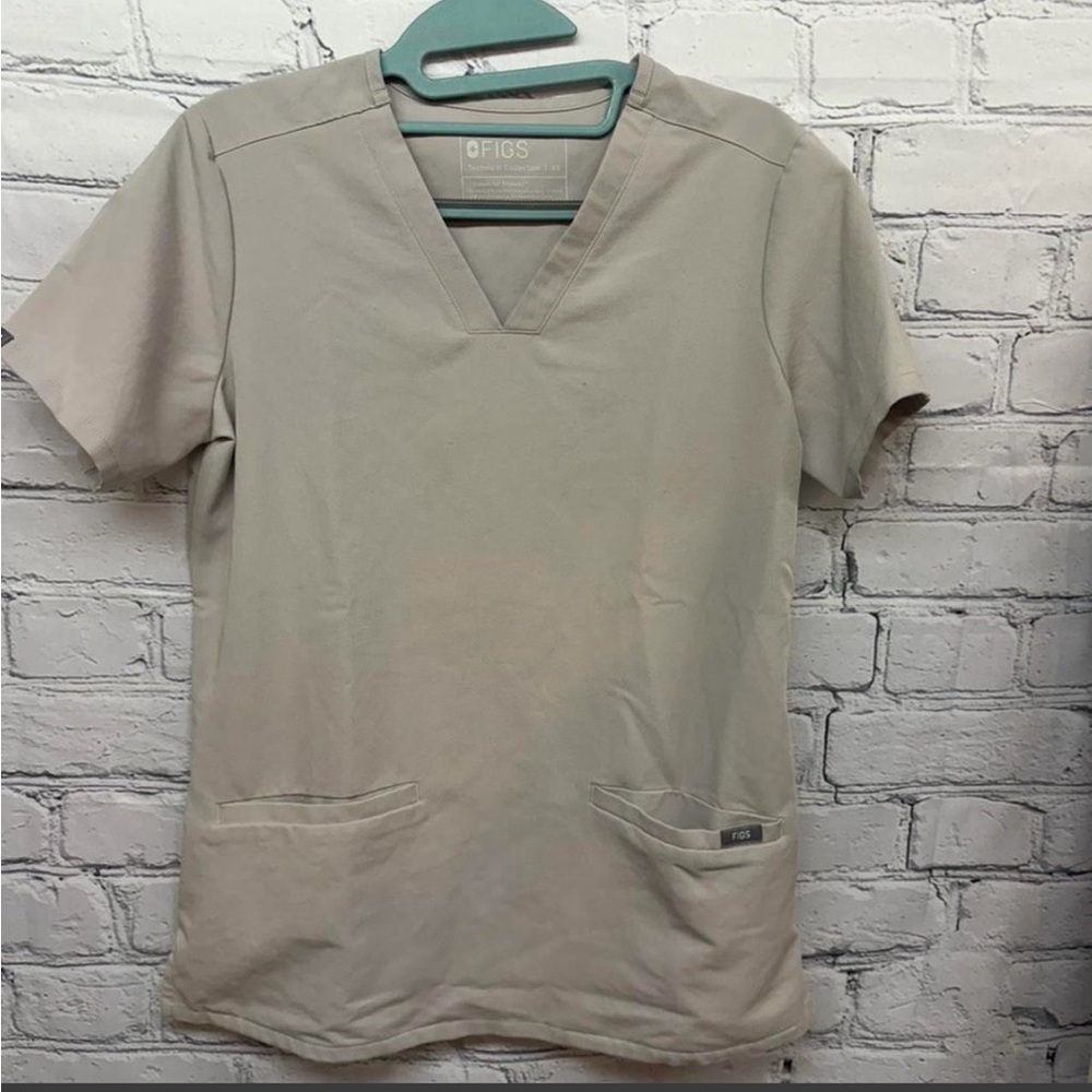 FIGS V-Neck Scrub Set Top/Pants XS/XS Bone
